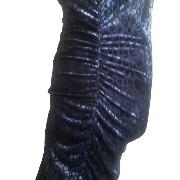 GUESS Blue Leopard Print Bodycon Woman's Dress Sz XS - Picture 6 of 9